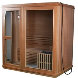 Canadian Hemlock Indoor Wet Dry Sauna - 4.5 kW Harvia KIP Heater - 4 Person