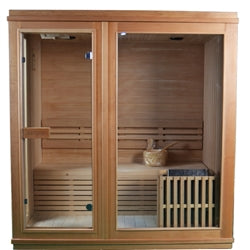 Canadian Hemlock Indoor Wet Dry Sauna - 4.5 kW Harvia KIP Heater - 4 Person