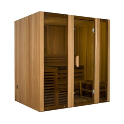 Canadian Cedar Indoor Wet Dry Steam Room Sauna - 6 kW Harvia KIP Heater - 6 Person