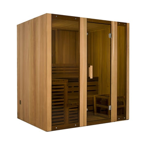 Hemlock Indoor Wet Dry Steam Room Sauna - 6 kW Harvia KIP Heater - 6 Person