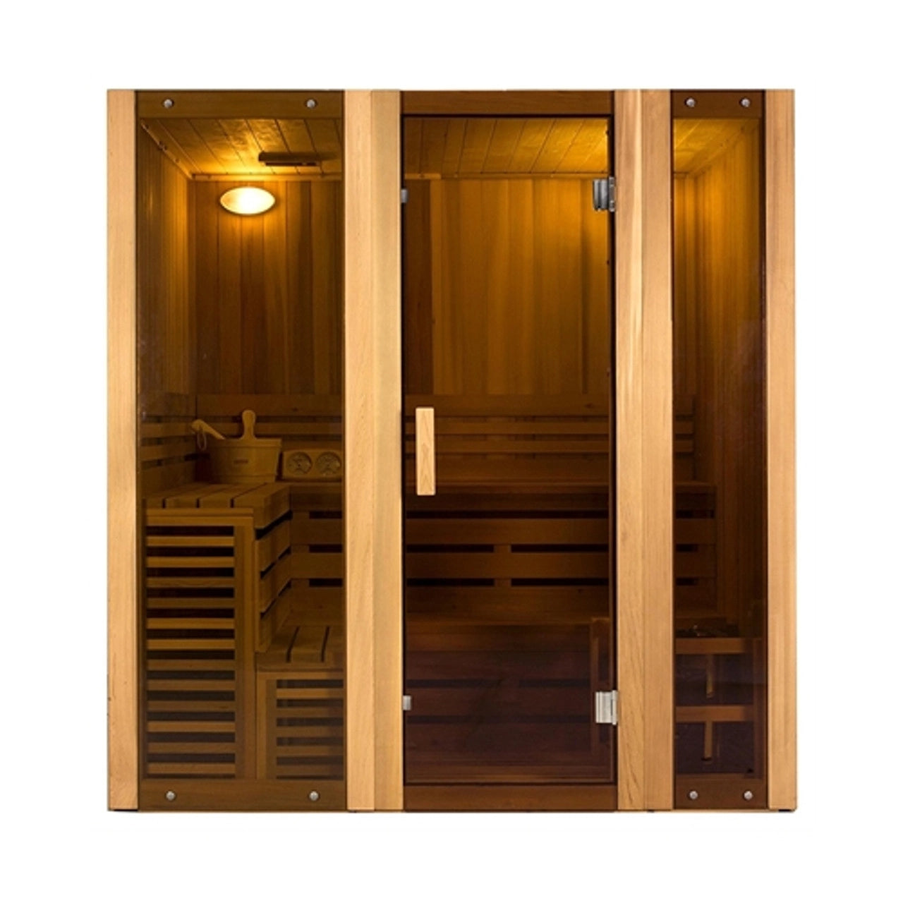 Hemlock Indoor Wet Dry Steam Room Sauna - 6 kW Harvia KIP Heater - 6 Person