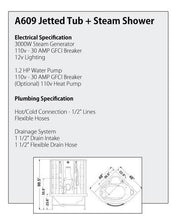 Load image into Gallery viewer, Mesa WS-609A/WS-609P Combo Tub &amp; Steam Shower